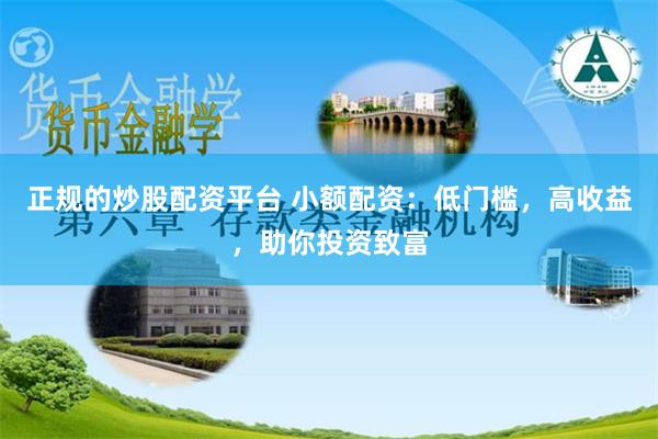 正规的炒股配资平台 小额配资：低门槛，高收益，助你投资致富