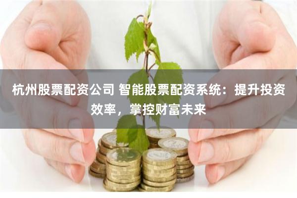 杭州股票配资公司 智能股票配资系统：提升投资效率，掌控财富未来